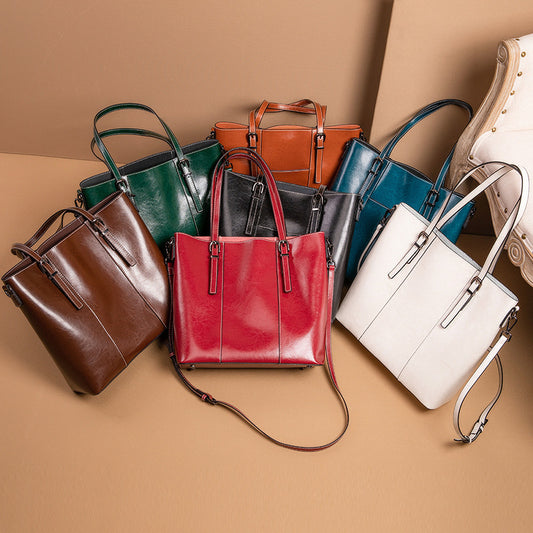 Genuine Leather Women's New Retro Large Capacity Fashion Shoulder Bag - Dana Fashion