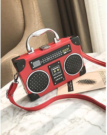 Sequins box bag radio handbag bright surface Harajuku wind Messenger bag - DanaFashionstore
