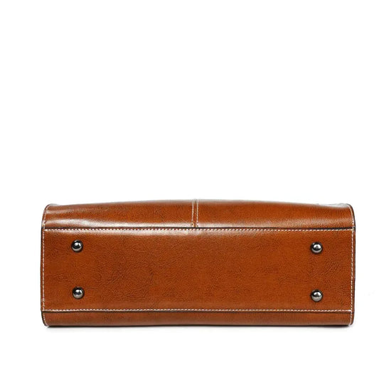 Oil wax stitching leather handbag - DanaFashionstore