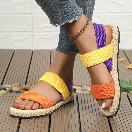 Women's Non-slip Wear-resistant Comfortable Soft Bottom Color Flat Sandals - DanaFashionstore