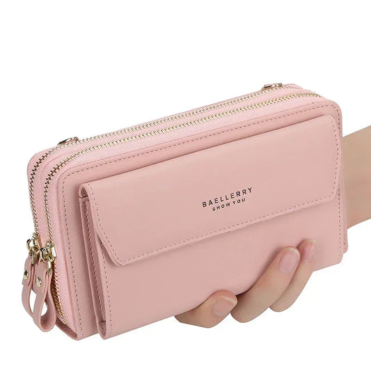 Ladies Long Wallet Double Zipper Large Capacity Diagonal Bag - DanaFashionstore