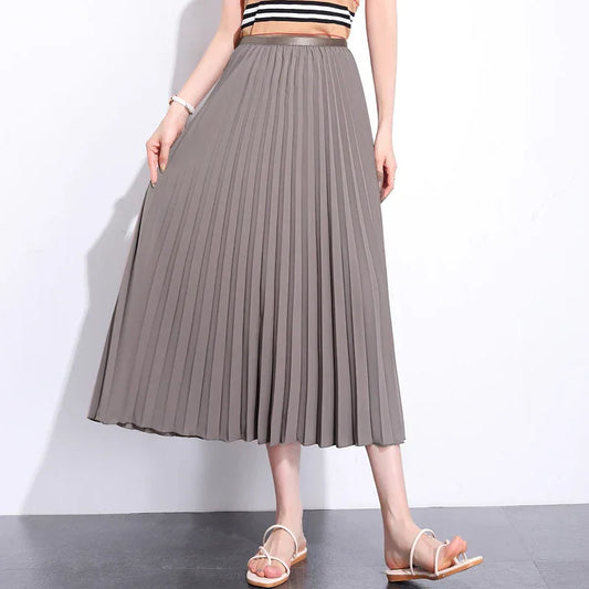 Solid color pleated skirt - DanaFashionstore