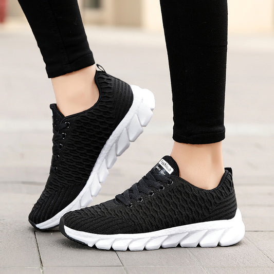 Foreign Trade Large Size Flying Woven Women's Shoes Cross-Border Autumn Sports Shoes Running Shoes Ladies Students Lightweight Travel Shoes - DanaFashionstore
