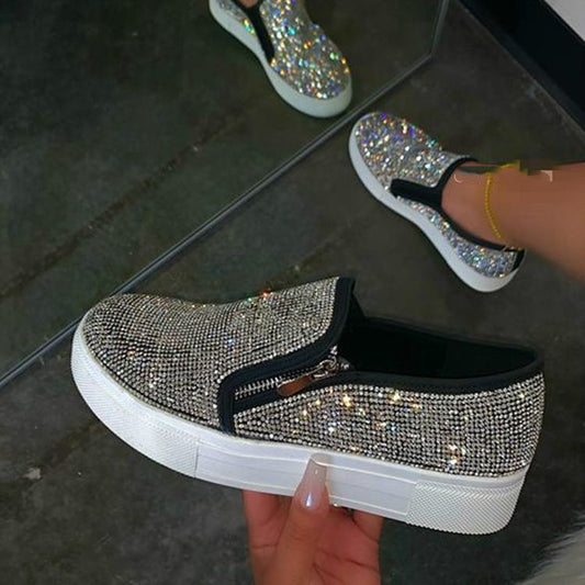 Large Size Rhinestone Flat Casual Single Shoes One Pedal Lazy Shoes - DanaFashionstore