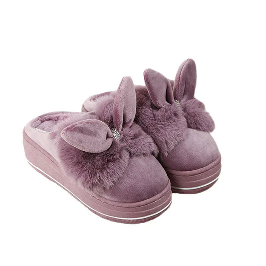 Women's Thick-soled Winter High-heeled Cotton Slippers - DanaFashionstore