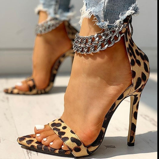 New Leopard Print Women's High-heeled Sandals - DanaFashionstore