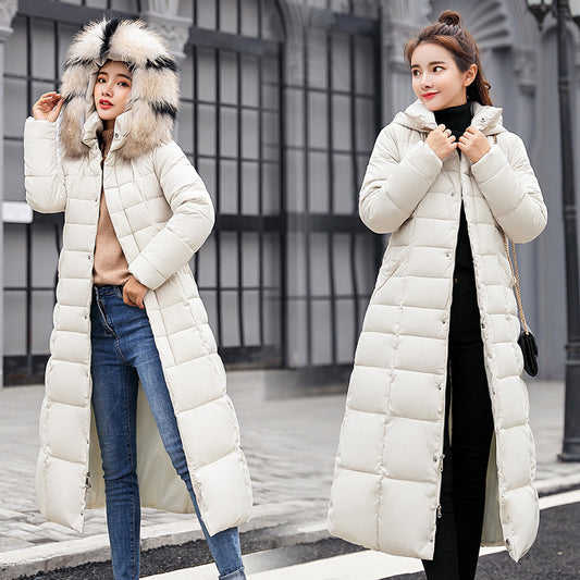 Slim-Fit Over-Knee Padded Cotton Coat 2026 - Long Winter Jacket - DanaFashionstore