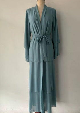 Stitching Three-layer Chiffon Elegant Cardigan Dress