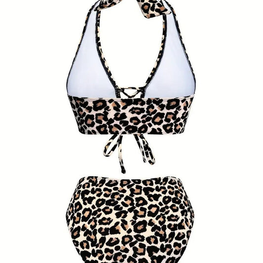 Womens High-Waisted Sexy Bikini Two-Piece Swimsuit