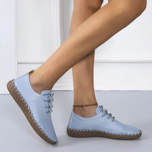Women's Round Toe Lace-up Mother Soft-soled Flat Shoes - DanaFashionstore