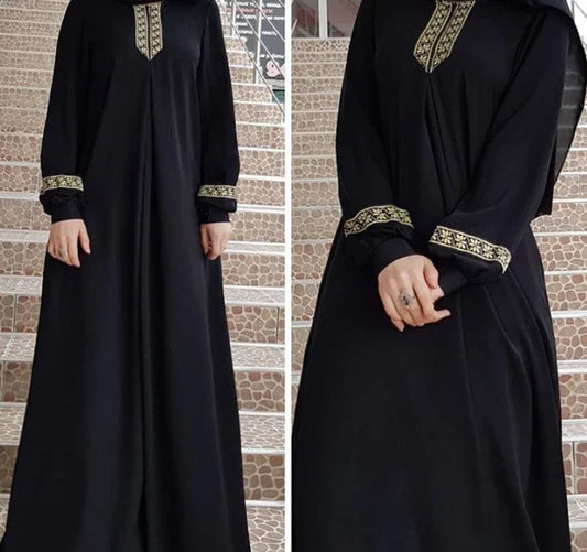 Women Plus Size Print Abaya Jilbab Muslim Maxi Dress - Elegant Islamic Clothing - DanaFashionstore