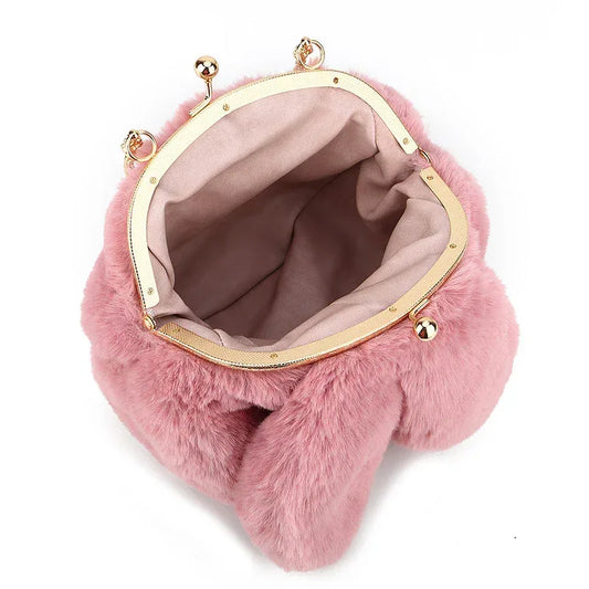Fashion chain ear plush handbag - DanaFashionstore