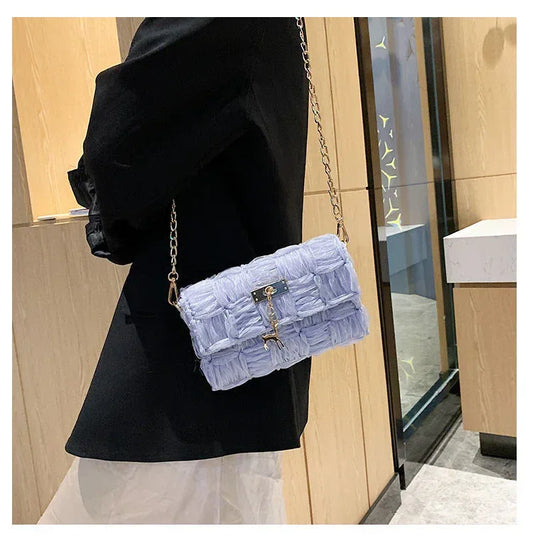 Ribbon gauze hand-woven chain bag - DanaFashionstore