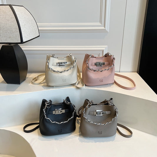 Shoulder Retro Soft Leather PU Leisure Bucket Bag - Dana Fashion