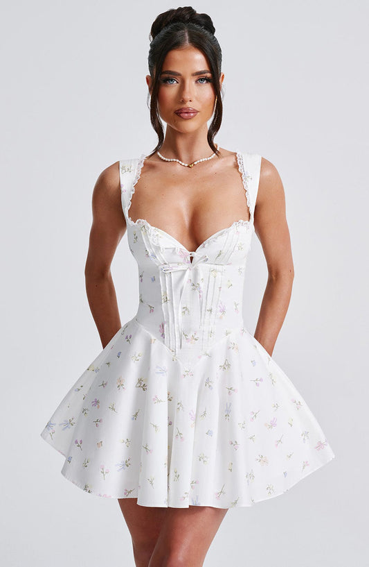 Tailored Backless Dress Women 2026 - Floral High Waist Summer Dress - DanaFashionstore