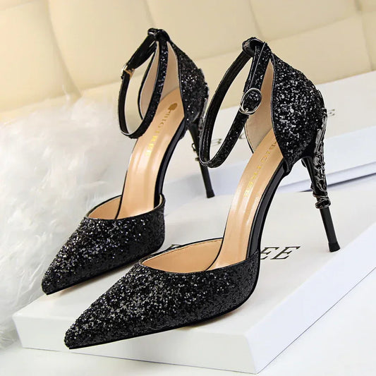 High metallic and sequined heels - DanaFashionstore