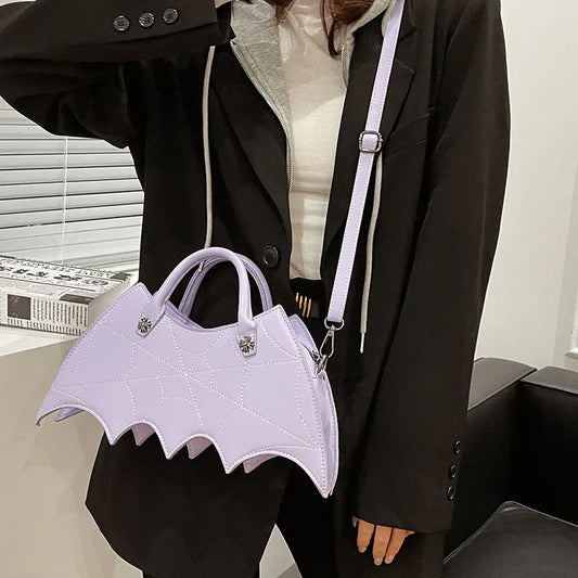 Halloween Spider Web Shape Shoulder Bags Personality Batgirl Tide Pu Handbags Fashoin Messenger Crossbody Bag - DanaFashionstore