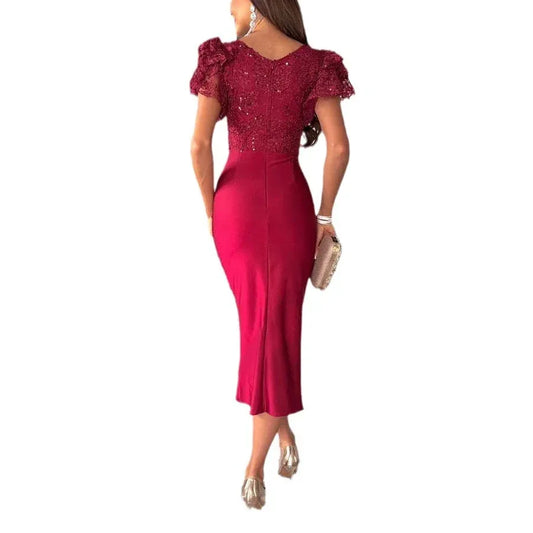 Casual Short Sleeve Split Dress Women - DanaFashionstore