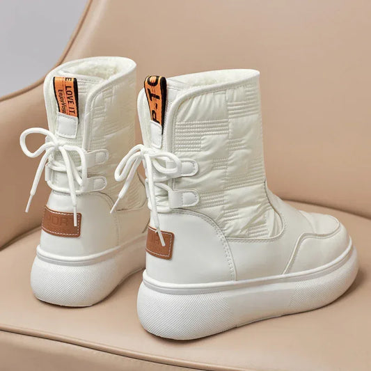 Women's Thick And Velvet Cotton Flat-bottomed Thick-soled Ankle Boots - DanaFashionstore