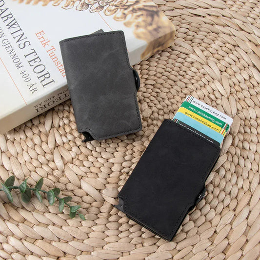 RFID ID Bank Card Holder PU Mini Metal Wallet - DanaFashionstore