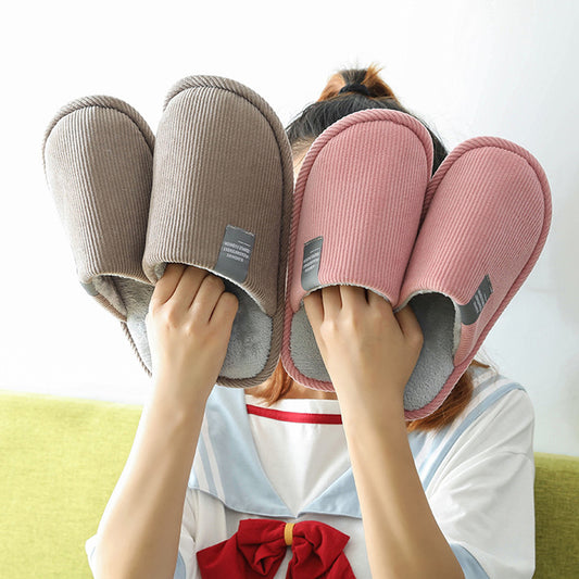 Indoor Corduroy Shoes Warm Plush Home Slipper Anti Slip Floor Bedroom Shoes Autumn Winter - DanaFashionstore