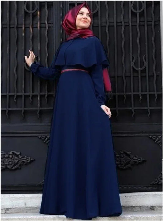 Plus Size Muslim Dress Cape - Elegant Hui Costume Arab National Robe for Women - DanaFashionstore