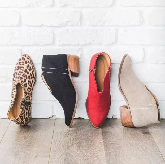 Leopard boots women's personality tassel leather boots new square with WISH booties - DanaFashionstore