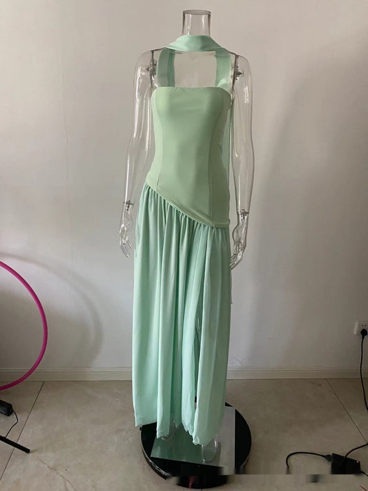 Temperament Contrasting Zipper Tight Dress