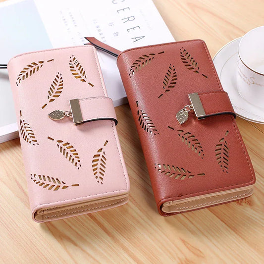 Women's wallet hollow leaf card package - DanaFashionstore