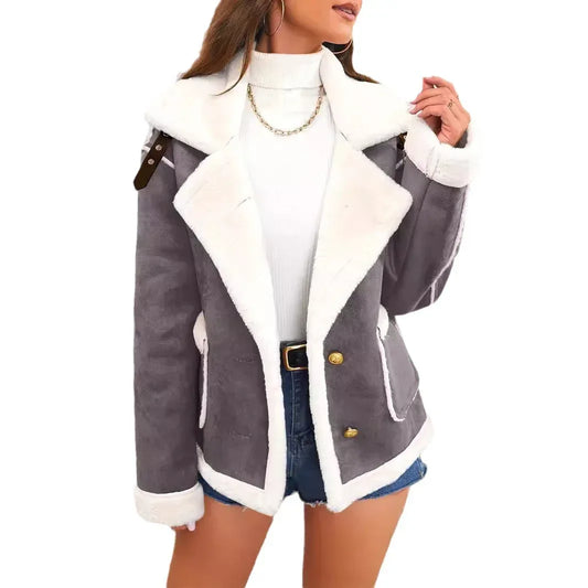 Fashion Polo Collar Plush Jacket 2026 - Winter Warm Casual Jacket - DanaFashionstore