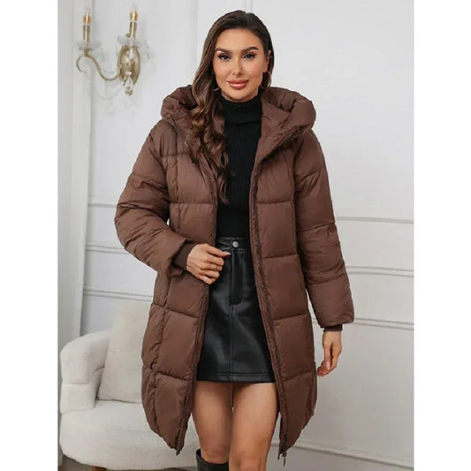 Women's Design Hooded Mid-Length Thickened Coat 2026 - Winter Jacket - DanaFashionstore