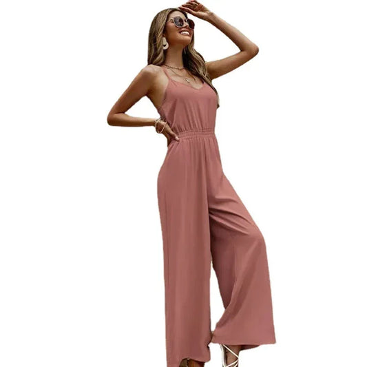 Loose Strap Tube Top Jumpsuit 2026 - High-End Drape Jumpsuit - DanaFashionstore