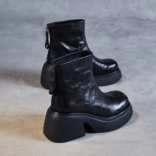 Autumn And Winter New Thick Bottom Chunky Heel Women's Ankle Boots - DanaFashionstore