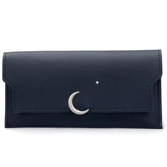 Star Moon Rivet Zipper Soft Leather Coin Wallet - DanaFashionstore