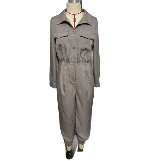 Long-Sleeved Lapel Jumpsuit Women 2026 - Professional Casual Jumpsuit - DanaFashionstore