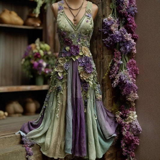 Womens Loose-fitting Dress With A Creative Pattern Sleeveless Dress