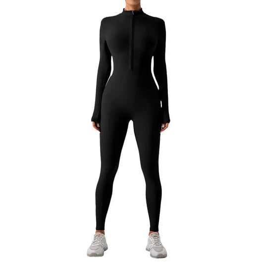 Fleece-Lined Yoga Jumpsuit 2026 - Long Sleeve Warm Tights - DanaFashionstore
