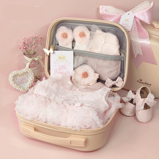 Baby High-end Gift Box Little Princess Dress Lace Dress Suit $146.77 Dana Fashion Color: Type A Child size: 66yards Baby Clothing Product information: Model: dress skirt gift box Applicable age: freshmen 3 months 6 months 12 months Made of: Cotton Applica