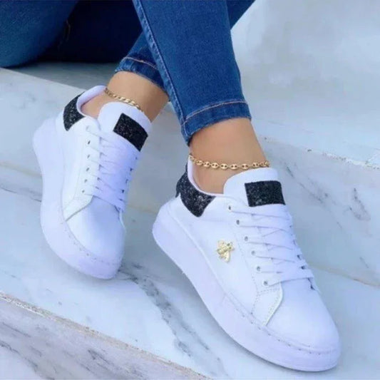 Platform Sneakers Lace-up White Low-top Casual Shoes - DanaFashionstore