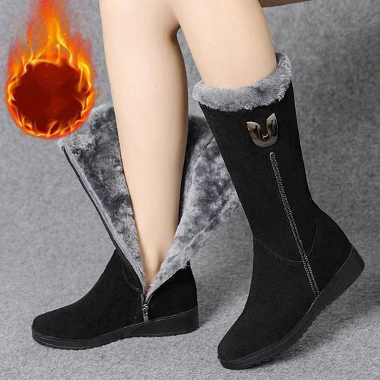 New Style Large Cotton Mid-tube Boots Women's Warm And Non-slip - DanaFashionstore