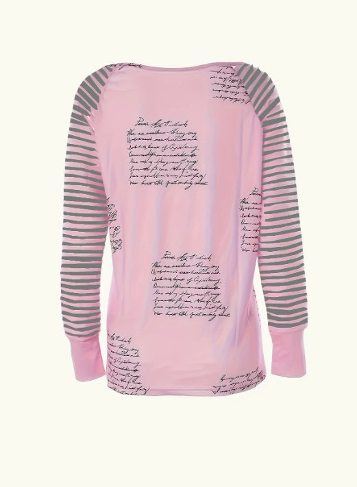 Women's Casual V-Neck T-Shirt With Unique Cloud Print