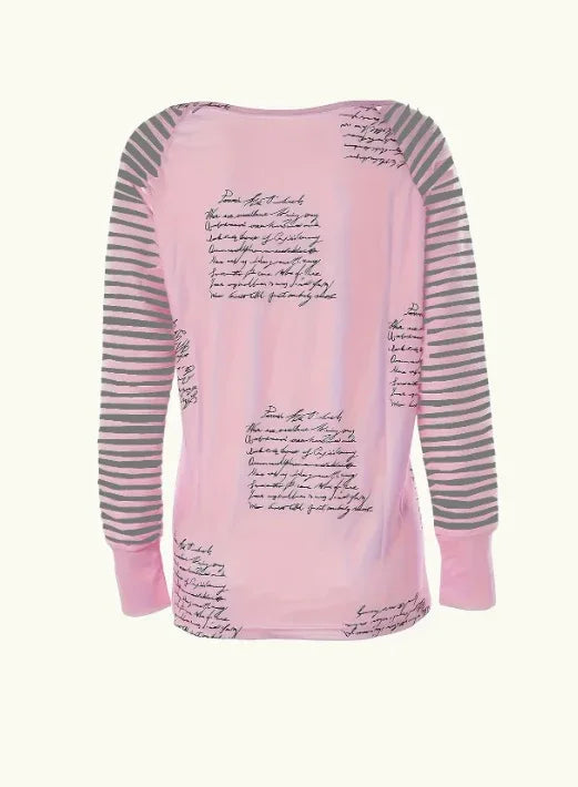 Women's Casual V-Neck T-Shirt With Unique Cloud Print - DanaFashionstore