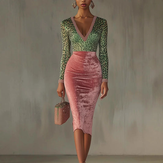 Shiny, Stretchy Velvet Bodycon High-waist Mermaid Skirt - DanaFashionstore