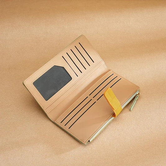 Long Multiple Card Slots Zipper Bag Buckle Korean Style High Sense Women's Wallet - DanaFashionstore