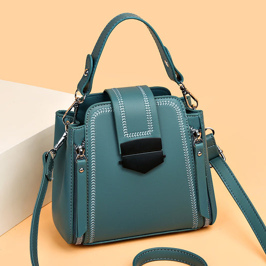 Elegant Lady Soft Leather Textured Small Handbag - Dana Fashion