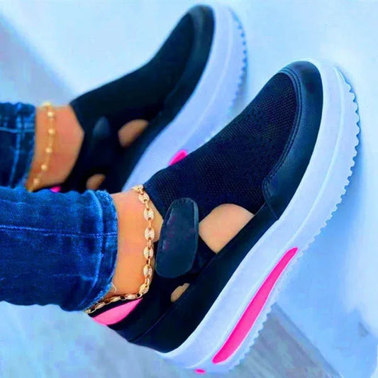 Flat Fly Knit Breathable Velcro Casual Mesh Shoes - DanaFashionstore