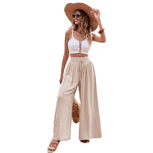 Simple Elegant Style Wide-leg Casual Pants Women - DanaFashionstore