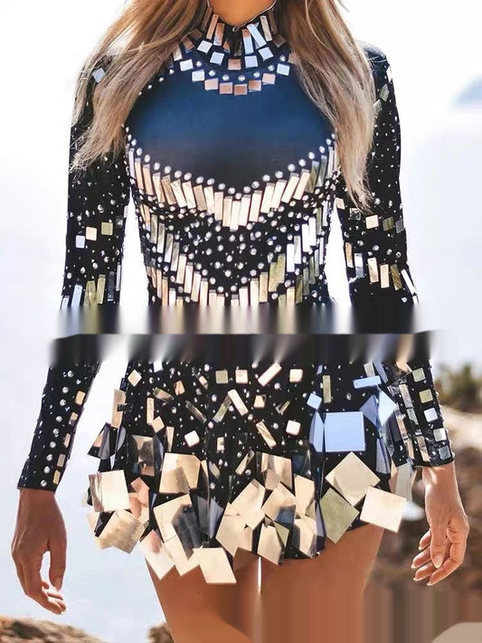 Party Elegant Slim Fit Mini Dress 2026 - Long Sleeve Short Dress - DanaFashionstore