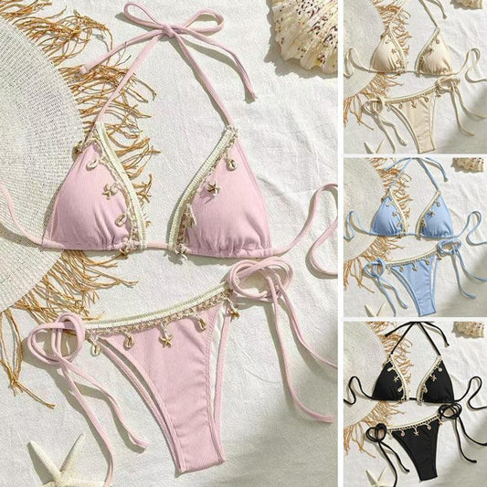 Lace-up Halterneck Triangle Cup Beach Sexy Swimsuit - DanaFashionstore