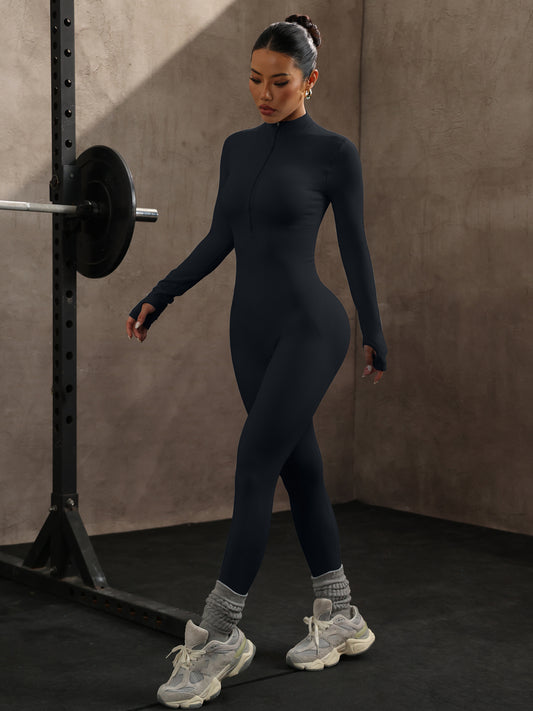 Yoga Bodysuit Long Sleeve Seamless Tight One-piece Yoga Suit